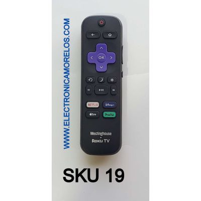 CONTROL REMOTO PARA SMART TV WESTINGHOUSE ROKU ((ORIGINAL)) / NUMERO DE PARTE 3226001063 / RC-AFIR / MODELOS WR55UT4210 / WR70UT4210 / WR75UT4210